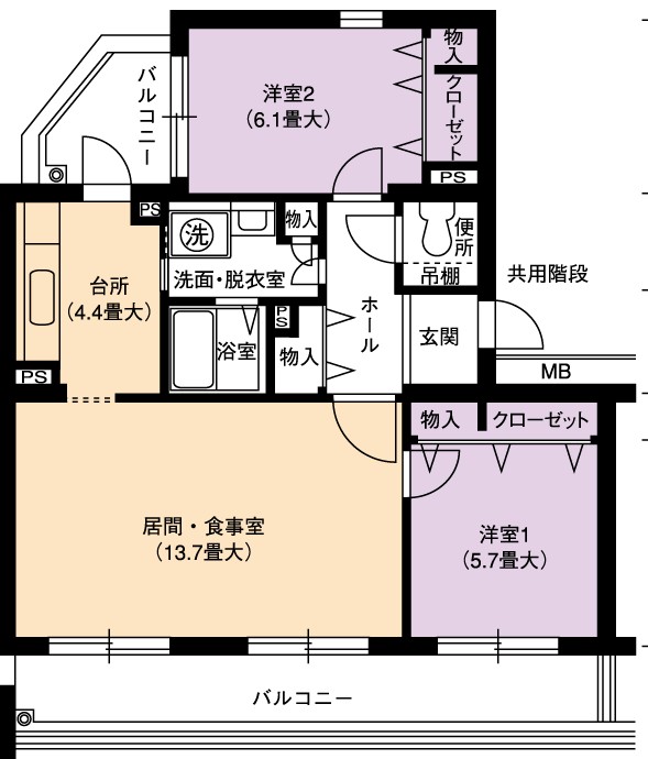 2LDK(間取) 2LDK(間取)